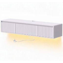 Homcom Mobile TV sospeso 120 cm con LED e prese per TV fino a 165,1 cm, bianco Aosom Italy