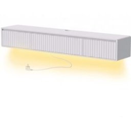 Homcom Mobile TV sospeso 160 cm con LED e prese per TV fino a 182,88 cm, bianco Aosom Italy