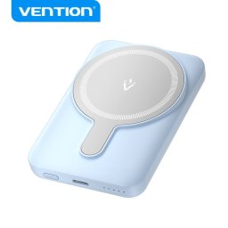 Vention PowerBank 5000mAh Magnetico Wireless - Doppia USB-C - Ricarica Rapida 20W - Display Luminoso - Colore Blu