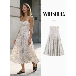 Willshela Abito midi a pieghe con cerniera sul retro, stile vintage, con scollo a barchetta, elegante per donna