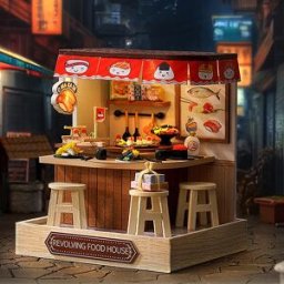 zuuton Mini casa delle bambole fai da te piccola casa kit puzzle 3D modello di assemblaggio edificio camera da letto decorazione con copertura antipolvere regali artigianali in legno