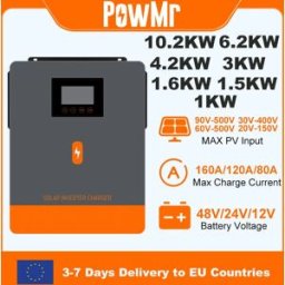 PowMr 13.2KW 6.2KW 4.2KW 3.5KW 1.6KW 1.5KW 1KW Inverter Solare Ibrido 48V 24V 12V 220V Inverter Off Grid Caricatore MPPT 160A 120A 80A
