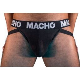 MACHO UNDERWEAR Sospensorio Sexy Macho MX25NN Jock — Semitrasparente Nero, L