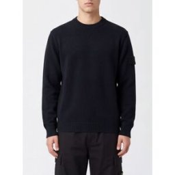 Stone Island Maglia girocollo in misto cotone con patch logo Compass Blue Taglia XL