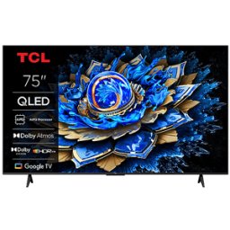 TCL 75T69C, Smart TV QLED 75”, Direct LED TV, 4K HDR Powered by Google (Dolby Vision & Atmos, Motion clarity, compatible with Google Assistant & Alexa)