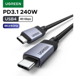 UGREEN Cavo USB4 da USB-C a USB-C 40Gbps 8K 240W PD3.1 per Ricarica Rapida e Trasferimento Dati Video per MacBook iPhone iPad Monitor Dock