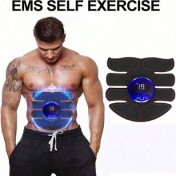 AXH Stimolatore Muscolare Addominale EMS con Ricarica USB per Uomini, Patch per Allenamento Braccia e Addominali, Attrezzatura per Esercizi Muscolari a Casa