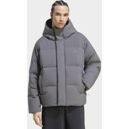 Adidas Mens Giacca Con Cappuccio Imbottita Helionic - Grigio, grigio grigio Uomo taglia S