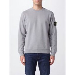 Stone Island Felpa girocollo in cotone con patch logo Compass Ghiaccio Taglia XS