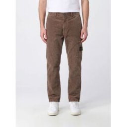 Stone Island Pantaloni chino slim fit in velluto a coste con logo patch Grigio Taglia 33
