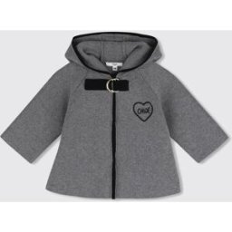 Chloé Giacca leggera da bambina in cotone organico con cappuccio e logo a contrasto Grigio Taglia 18M