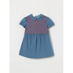 Gucci Mini abito da bambina in cotone con monogram GG e collo Peter Pan Azzurro Taglia 24M