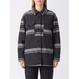 Isabel Marant Etoile Giacca a camicia a righe in misto lana dal fit relaxed Antracite Taglia 36