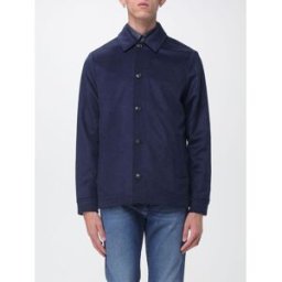 Luciano Barbera Giacca camicia reversibile in lana e cashmere Blue Taglia 50