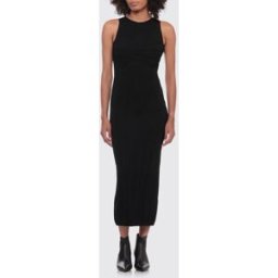 The Attico Abito midi a tubino in jersey con spalle scoperte Nero Taglia 40