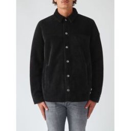 Colmar Giacca-camicia in velluto liscio con colletto classico e tasche a fessura Nero Taglia 48