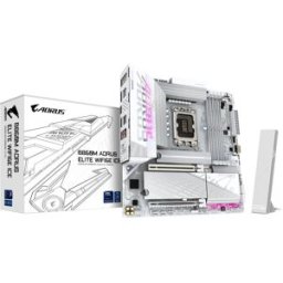Gigabyte B860m Aorus Elite Wf6e Ice Scheda Madre - Cpu Intel Core Ultra, Vrm A 12+1+2+1 Fasi, Fino A 9200mhz Ddr5, 1xpcie 5.0 +
