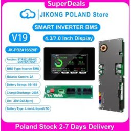 Jikong (779) JIKONG V19 Smart Inverter BMS 8S~16S 24V 48V 200A Corrente 1A 2A Bilanciatore Attivo per Batterie Lifepo4 Li-ion Lto Accumulo Energetico Domestico BMS JK-PB2A16S20P