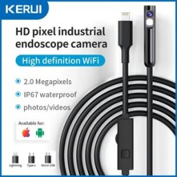 NONE Telecamera Endoscopica Industriale KERUI 2MP con Lente Singola/Doppia, Mini Telecamera d'Ispezione per Tipo C iPhone, Boroscopio Impermeabile per Tubazioni