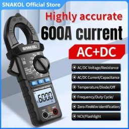 SNAKOL AC DC Pinza amperometrica 600A Pinza amperometrica digitale Vero RMS Multimetro Strumento multitester elettrico professionale