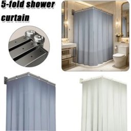 NONE Set di tende da doccia pieghevoli, divisorio invisibile per doccia, bagno, impermeabile, poliestere, separazione asciutto-bagnato retrattile, set di tende da doccia pieghevoli e retrattili, divisorio