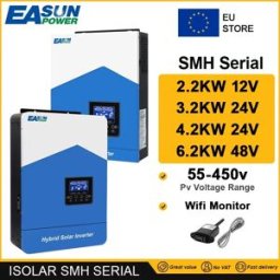 EASUN POWER 2200w 3200w 4200w 6200w 12v 24v 48v MPPT Hybrid Off Grid onda sinusoidale pura 80a 110a 230v 50/60hz caricatore Inverter solare