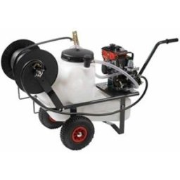 AgriEuro TOP-LINE Kit motopompa irrorazione Comet MTP MC25/Loncin 148F-2 con carrello e serbatoio 55L