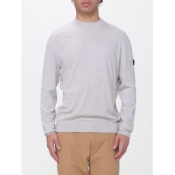 Peuterey Maglia girocollo in pura lana con patch logo applicato sulla manica Grigio Taglia S