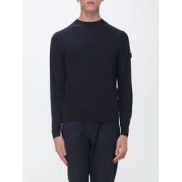Peuterey Maglia girocollo in pura lana con patch logo applicato sulla manica Blue Taglia XL