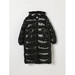 Moncler Piumino lungo da bambino in nylon trapuntato con cappuccio e patch logo Nero Taglia 8
