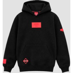 Sprayground felpa con cappuccio con patch rossa da bambino nero