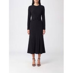Alberta Ferretti Abito midi da cerimonia a ruota con maniche lunghe Nero Taglia 42