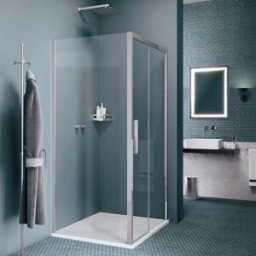 Leroy Merlin Lato fisso per box doccia Record H 196.5 X 77,5-79,5 cm vetro trasparente profilo nero dx