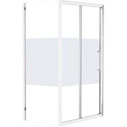 SIRO Lato fisso per box doccia Record L 92 x H 195cm, Sp. 6 mm vetro serigrafato profilo bianco
