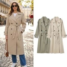 Willshela Moda donna con cintura Trench doppiopetto solido Vintage risvolto collo maniche lunghe abiti da donna chic femminili