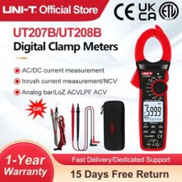 UNI-T Pinza amperometrica UT207B UT208B AC DC Pinza amperometrica Multimetro digitale Amperometro Pinza Inrush Tester di corrente Strumenti da officina