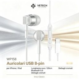 NONE Auricolari In-Ear Cablati 3.5mm / Lightning / Type-C, Cuffie Stereo con Microfono e Controllo del Volume, Cuffie Cablate per iPhone, Samsung e Smartphone