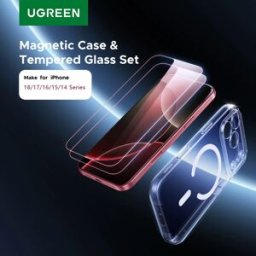 UGREEN Custodia Magnetica e Pellicola Protettiva in Vetro per iPhone 18 17 16 15 14 Pro Max, Cover per iPhone 18Pro, Set di Custodie Macsafe