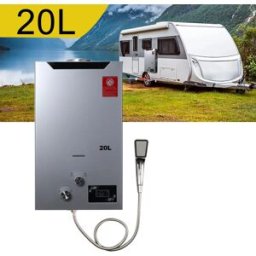 NONE Scaldabagno Istantaneo a Gas 20L 40KW, Caldaia a Gas Propano, Riscaldatore per Uso Domestico e Campeggio con Kit Doccia