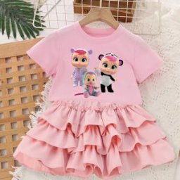 Potdemiel Cry Baby Set di abbigliamento Cartoon Crybabies Girl T-shirt Gonne 2 pezzi Abiti estivi per bambini Top Outfits Abito carino in cotone per bambini