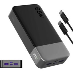 Nobis 65W Power Bank 20000mAh Caricatore Portatile con Display Digitale Doppia Ricarica Rapida USB-C/USB-A per Laptop iPhone 18/17 16 15 14 13 Samsung S26 S25 S24 S23