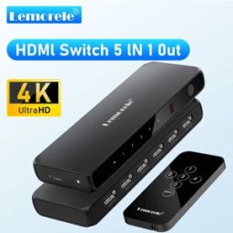 lemorele G96 Switch HDMI 5 in 1 uscita 4K @ 30Hz HDMI con telecomando Switch HDMI a 5 porte Splitter HDR HDCP2.3 per Xbox PS5/4 PC TV