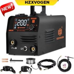 HZXVOGEN Saldatrice Semiautomatica 3 IN 1 MIG/TIG/MMA HVM200 Inverter Synergy Tool, Saldatrice MIG Senza Gas per Saldatura Ferro Senza Gas 220V