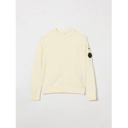 C.p. Company C. P. COMPANY Maglia da bambino in cotone a girocollo con patch logo a contrasto Bianco Taglia 10