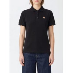 Maison Kitsuné Polo in cotone organico con patch logo Chillax Fox Nero Taglia S