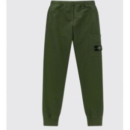 Stone Island Pantaloni cargo da bambino in cotone con patch logo Compass Militare Taglia 14