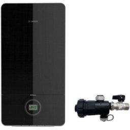 Bosch Junkers Caldaia a Condensazione Condens 7000i W 24 kW GC7000iW 24 BC Nera Met/Gpl-Kit Scarico Fumi e Defangatore Omaggio KIT COASSIALE