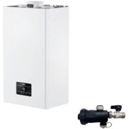 Riello Caldaia a Condensazione Start 30 Kis 30 kW 20187407 LowNox Metano Completa Di Kit Fumi e Defangatore KIT COASSIALE