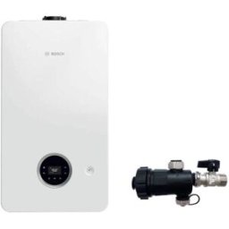 Bosch Junkers Caldaia a Condensazione Condens 2300 W GC2300W 24 C 23 24 kW Bianca METANO Con Kit Scarico Fumi e Defangatore KIT COASSIALE