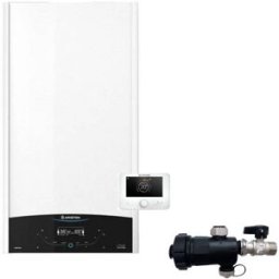 Ariston Caldaia a Condensazione Genus One+ Net 24 kW Metano/Gpl Wi-Fi Completa Di Kit Fumi Classe A+ con Defangatore Omaggio KIT COASSIALE